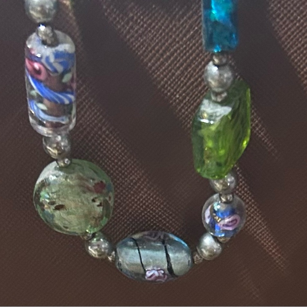 Colorful Glass Bead Necklace and Bracelet